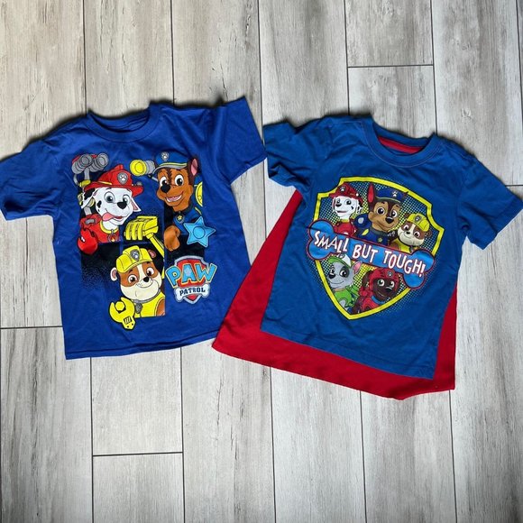 Paw Patrol two boys tops with cape SIZE 4/5 - Picture 1 of 2
